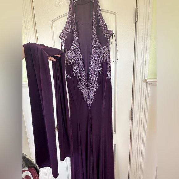 sachin and babi light blue dress Plum Evening Dresses | Eggplant Evening Dresses main image 0